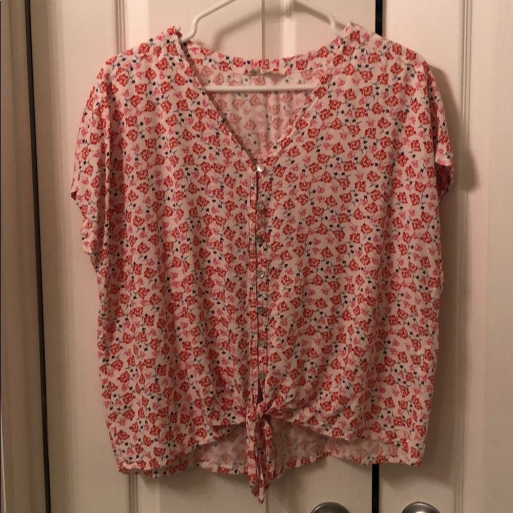 JANE AND DELANCEY floral tie top
